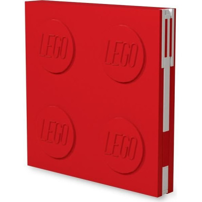 LEGO zápisník s gelovým perem jako klipem červený