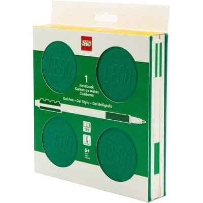 LEGO Zápisník s gelovým perem jako klipem a náhradní náplní - fialový