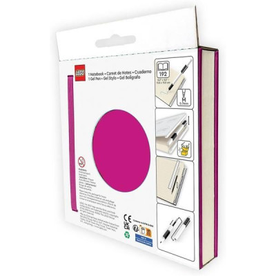 LEGO Zápisník s gelovým perem jako klipem a náhradní náplní - zelený