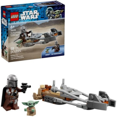 LEGO Star Wars - Mandalorian a Grogu a spídrová motorka