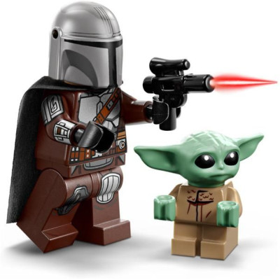 LEGO Star Wars - Mandalorian a Grogu a spídrová motorka
