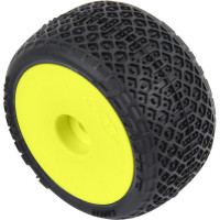 Első és hátsó komplett Pro-Line felnik 1:28-as RC autómodellekhez (Losi Micro-T). A tárcsa sárga. Electron 2.0 gumik - elöl és hátul. A vezetőfülke 7 mm-es hatszögletű. Nyitott cellás betét.