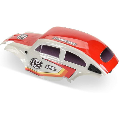 Pro-Line karosérie Class 1 VW brouk červená, kola Chrome Diablo 12mm s pneu Flat Iron: Arrma Typhon Grom