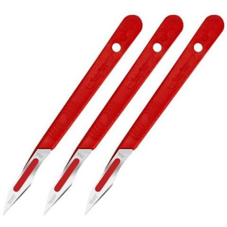 Modelcraft skalpel plastový, rukojeť NO4, čepele NO25A (3)