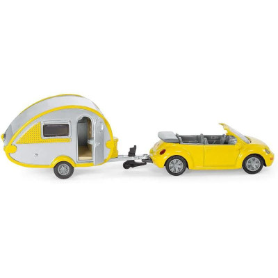 SIKU Blister - osobní automobil s obytným přívěsem