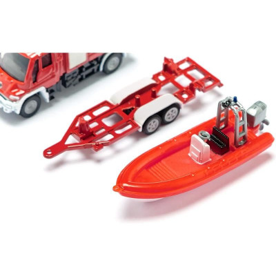 SIKU Blister - požární vozidlo Unimog s člunem