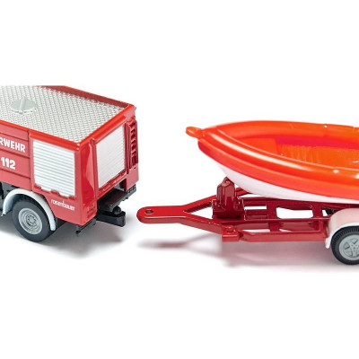 SIKU Blister - požární vozidlo Unimog s člunem
