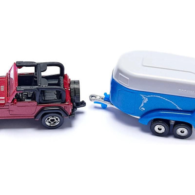 SIKU Blister - Terénní vůz s přívěsem a koněm