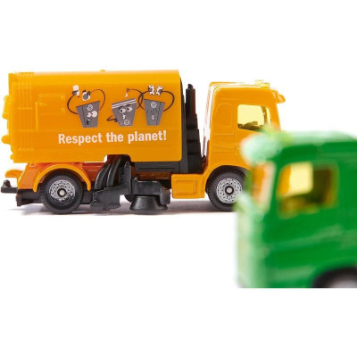 SIKU Blister - zametací a popelářský vůz, komunální set