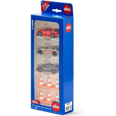 SIKU Super - závodní auta s kužely (sada 3ks)