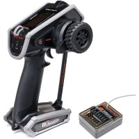 Kormánykerék, mechanikailag ellenálló , 12 csatornás Spektrum DX Rugged+ adó kettős DSMR+ és SLT protokollal, valamint Spektrum Smart technológia támogatásával. 20 modell memóriája, nagyméretű LCD kijelző, intuitív vezérlés, széleskörű beállítási lehetőségek. 6 csatornás SR615 vevő.