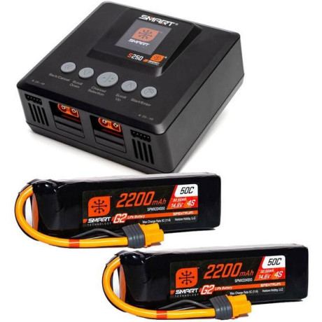 Spektrum Smart Powerstage G2 Air 4S 2200mAh IC3 2x, nabíječ S250