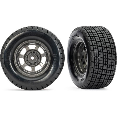 Traxxas kolo 2.2/3.0", disk dirt oval grafitově šedý, pneu Hoosier (2) (2WD přední)