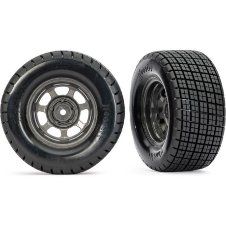 Traxxas kolo 2.2/3.0", disk dirt oval grafitově šedý, pneu Hoosier (2) (2WD přední)
