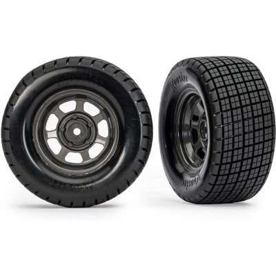 Traxxas kolo 2.2/3.0", disk dirt oval grafitově šedý, pneu Hoosier (2) (2WD zadní, 4WD)