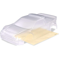 Traxxas karosszéria Ford RS200, átlátszó. Festett, pácolást és felületkezelést igényel. Ablakmaszkot és felvitt fóliát is tartalmaz.