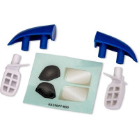 Traxxas Mini Rally 1:12 Ford RS200 RC modellautó alkatrész: kék/fehér karosszéria kiegészítők. Oldalsó tükrök és tetőelemek.