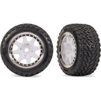 Komplett első kerekek a Traxxas Mini Rally RC autómodellhez. 8 küllős 2,5"-os tárcsa krómozott gyűrűvel. Rally gumiabroncsok elöl (2 db). Méretek ø76x51mm. Vezetőkar - 12 mm-es hatszögletű menet.