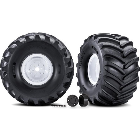 Traxxas kolo, disk bílý, pneu Terra Groove (pár)