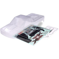 Traxxas karosszéria X-Monster Chevrolet GMT400 CK átlátszó (X-Monster/X-Maxx MT-hez). Festést és összeszerelést igényel. Belső kerettel és patent nélküli tartóval együtt. A karosszéria váza lehetővé teszi LED fénysávok beszerelését.