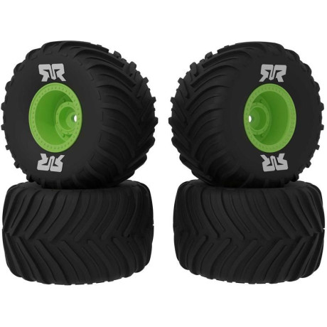 Arrma kolo s pneu dBoots Chevron MT, disk zelený (4): GROM
