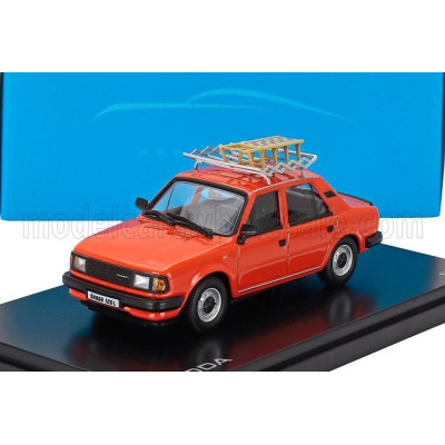 ABREX ŠKODA 120L 1984 WITH SNOW SLEDGE - CON SLITTINO - ORANGE 1/43
