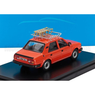 ABREX ŠKODA 120L 1984 WITH SNOW SLEDGE - CON SLITTINO - ORANGE 1/43