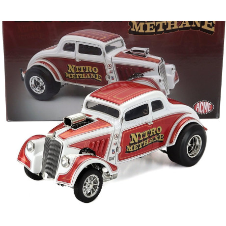 ACME MODELS FORD USA WILLYS GASSER NITRO METHANE 1933 - WHITE COPPER 1/18