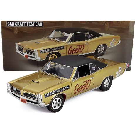 ACME MODELS PONTIAC GTO COUPE CAR CRAFT TEST 1966 - GOLD BLACK 1/18