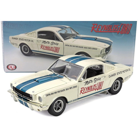 ACME MODELS FORD USA MUSTANG SHELBY GT350 REYNOLDS FORD RACING COUPE 1965 - WHITE BLUE 1/18