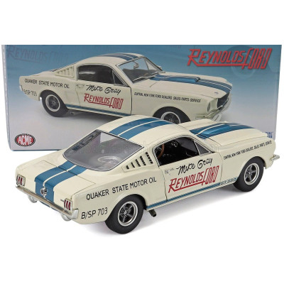 ACME MODELS FORD USA MUSTANG SHELBY GT350 REYNOLDS FORD RACING COUPE 1965 - WHITE BLUE 1/18