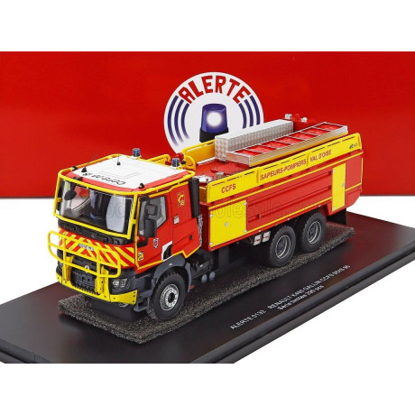 ALERTE RENAULT K460 GALLIN CCFS SDIS 95 TANKER TRUCK SAUPERS POMPIERS VAL D'OISE 3-ASSI 2021 - RED YELLOW 1/43