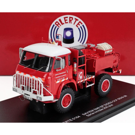 ALERTE SAVIEM SM5 CAMIVA TANKER TRUCK SP SIDES CCF SDIS 28 SAPEURS POMPIERS 1976 - RED WHITE 1/43