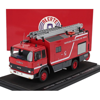 ALERTE IVECO FIAT 135-17 TANKER TRUCK SIDES FE10 BSPP SAPEURS POMPIERS DE PARIS 1986 - RED GREY 1/43