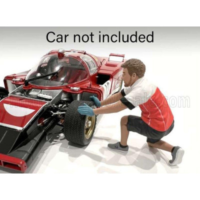 AMERICAN DIORAMA FIGURES MAN RACE CREW I - BLACK RED WHITE 1/24