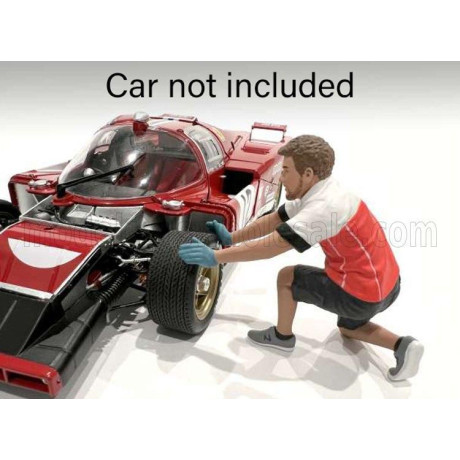 AMERICAN DIORAMA FIGURES MAN RACE CREW I - BLACK RED WHITE 1/24