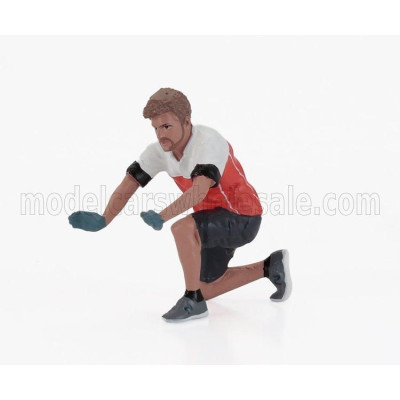 AMERICAN DIORAMA FIGURES MAN RACE CREW I - BLACK RED WHITE 1/24