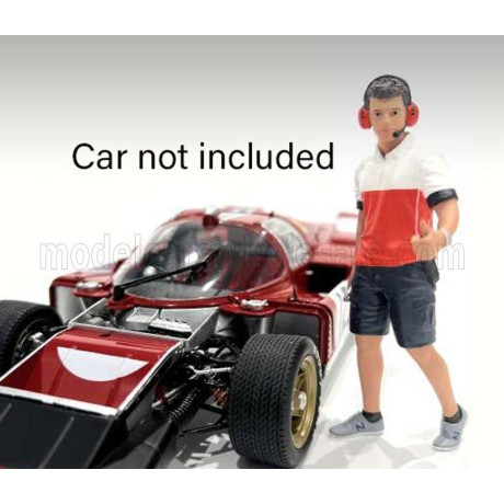 AMERICAN DIORAMA FIGURES MAN RACE CREW II - BLACK RED WHITE 1/24