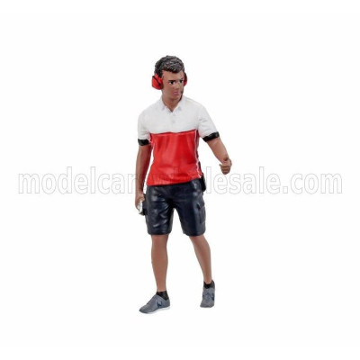 AMERICAN DIORAMA FIGURES MAN RACE CREW II - BLACK RED WHITE 1/24