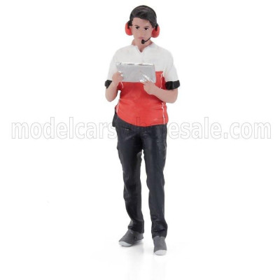 AMERICAN DIORAMA FIGURES MAN RACE CREW III - BLACK RED WHITE 1/24