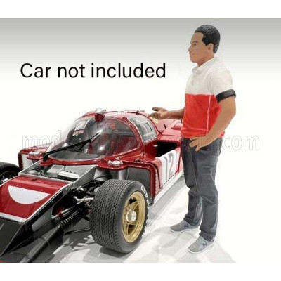 AMERICAN DIORAMA FIGURES MAN RACE CREW IV - BLACK RED WHITE 1/24