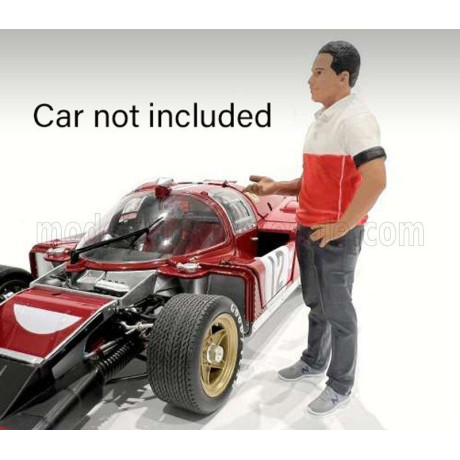 AMERICAN DIORAMA FIGURES MAN RACE CREW IV - BLACK RED WHITE 1/24