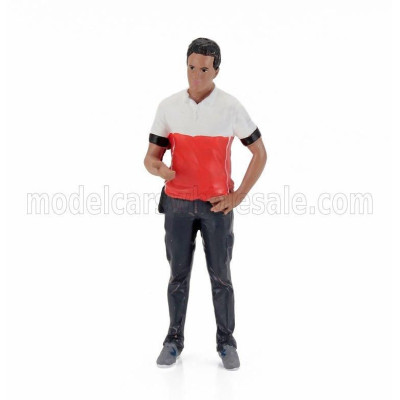 AMERICAN DIORAMA FIGURES MAN RACE CREW IV - BLACK RED WHITE 1/24