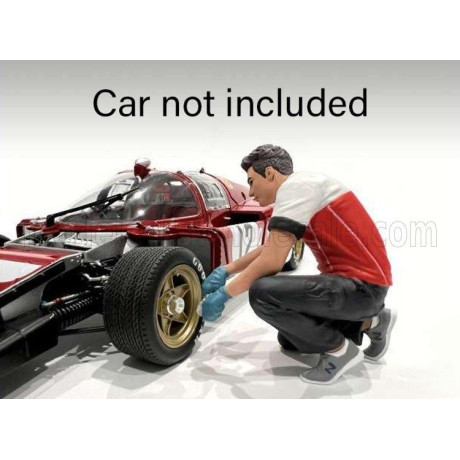 AMERICAN DIORAMA FIGURES MAN RACE CREW V - BLACK RED WHITE 1/24