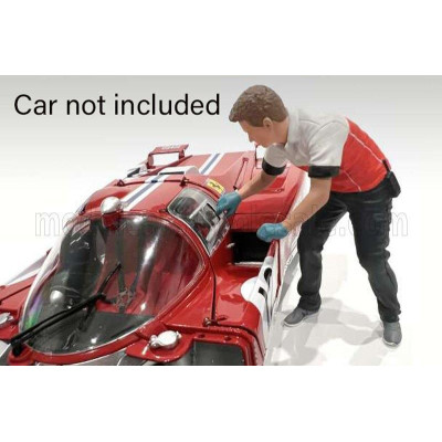 AMERICAN DIORAMA FIGURES MAN RACE CREW VI - BLACK RED WHITE 1/24