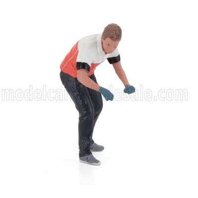 AMERICAN DIORAMA FIGURES MAN RACE CREW VI - BLACK RED WHITE 1/24