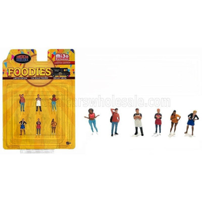 AMERICAN DIORAMA FIGURES SET 6X FOODIES - VARIOUS 1/64