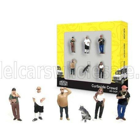AMERICAN DIORAMA FIGURES SET 6X CURBSIDE CROWD - VARIOUS 1/64