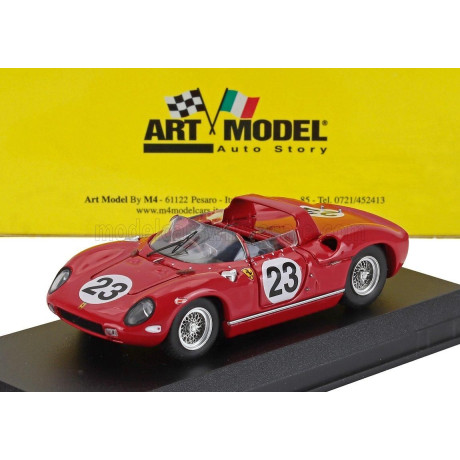 ART MODEL FERRARI 250P SPIDER 3.0L V12 TEAM FERRARI SPA SEFAC N 23 24h LE MANS 1963 JOHN SURTEES - WILLY MAIRESSE - RED 1/43