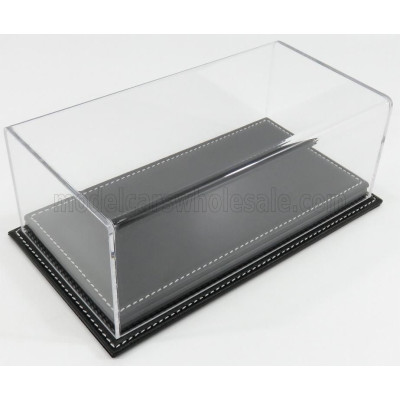 ATLANTIC VETRINA DISPLAY BOX MOLHOUSE BASE IN PELLE NERA - LEATHER BASE BLACK - Lungh.LENGHT cm 23 X Largh.WIDTH cm 12 X Alt.HEI